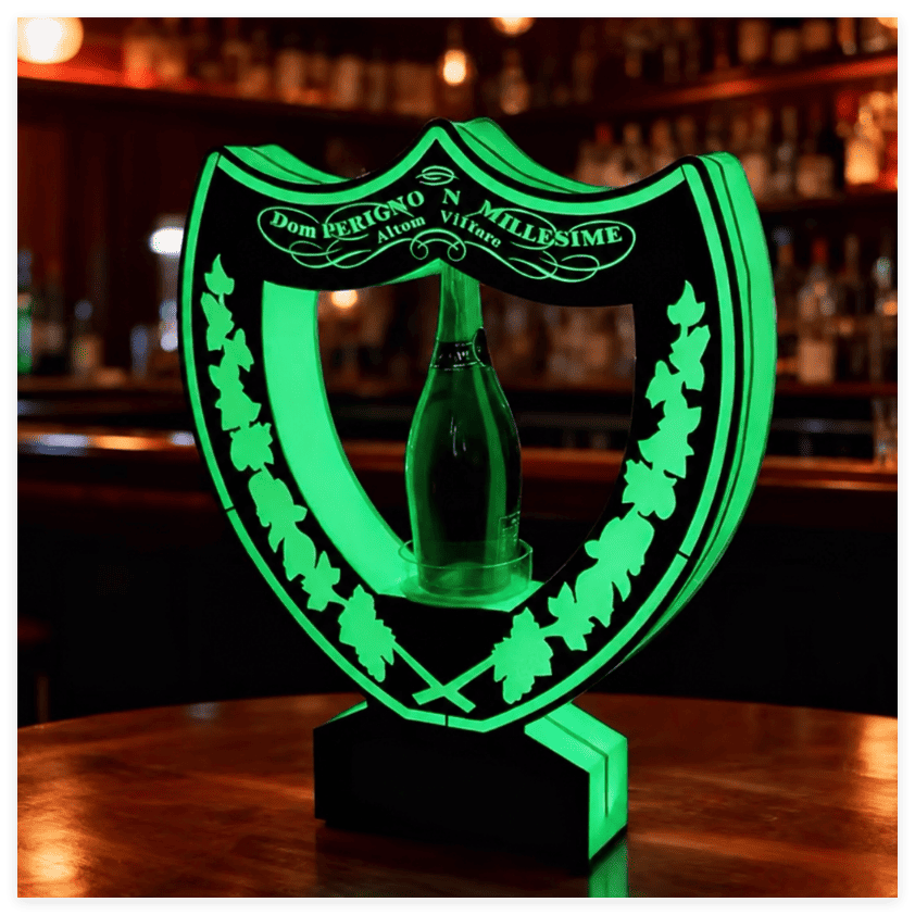 DOM PERIGNON SHIELD BOTTLE PRESENTER