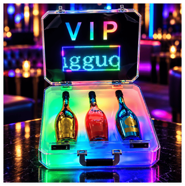CUSTOM LED BOTTLE DISPLAY BOX WITH DIGITAL SCREEN