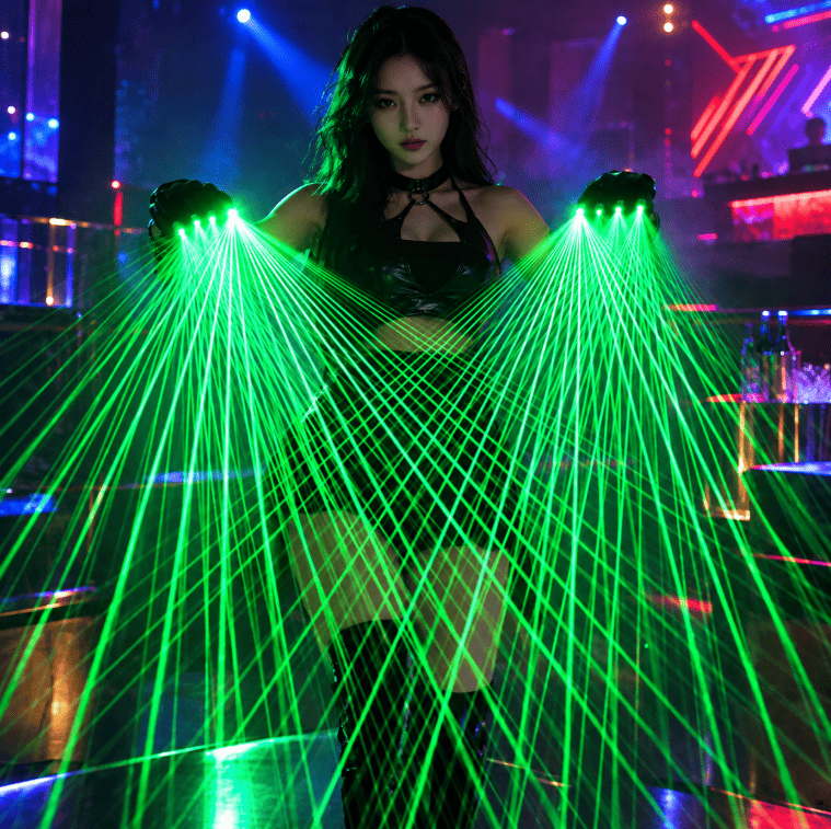 Laser Gloves – Green Beam Stage Effect Demo
